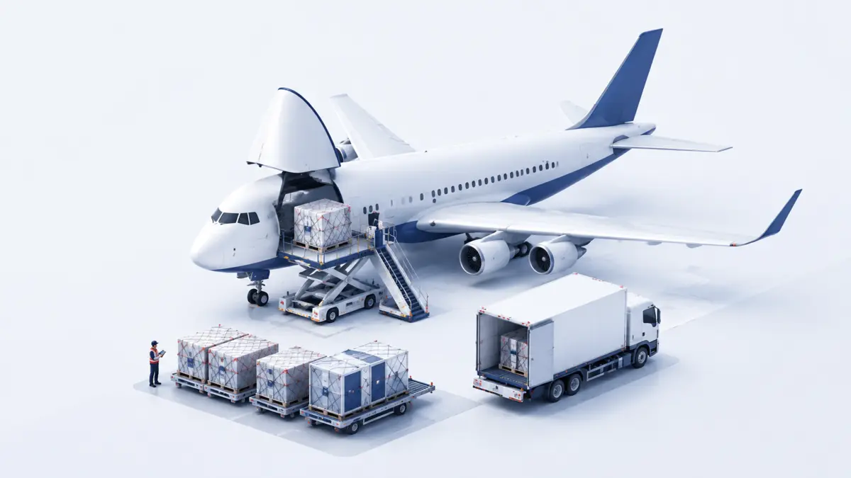 Air freight cargo loading illustration