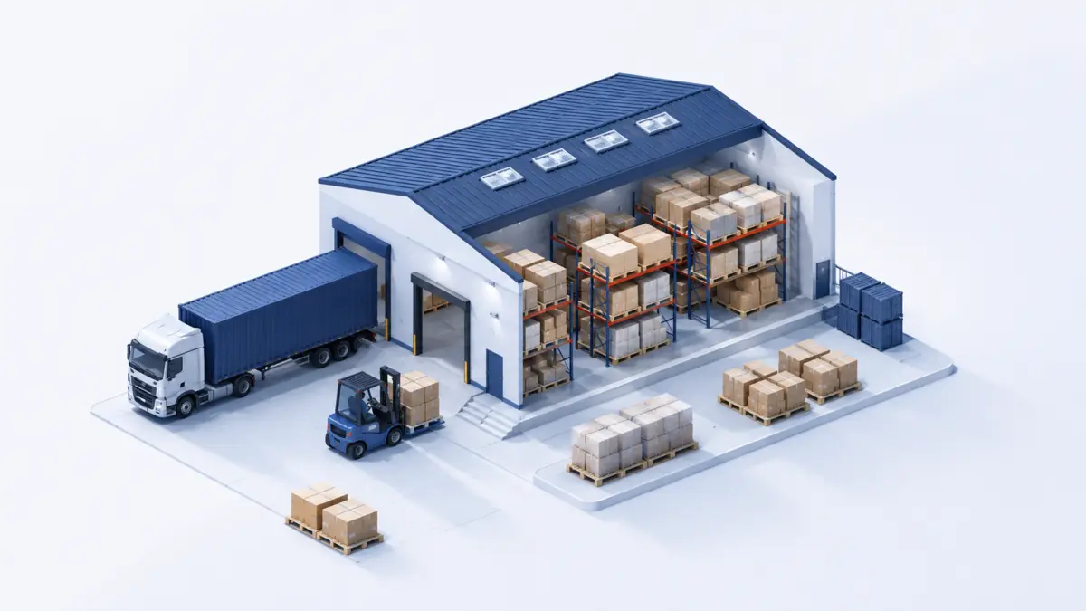 Warehousing and stock management illustration